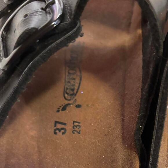 Black leather aerosoft arizona sandals - Picture 3 of 5